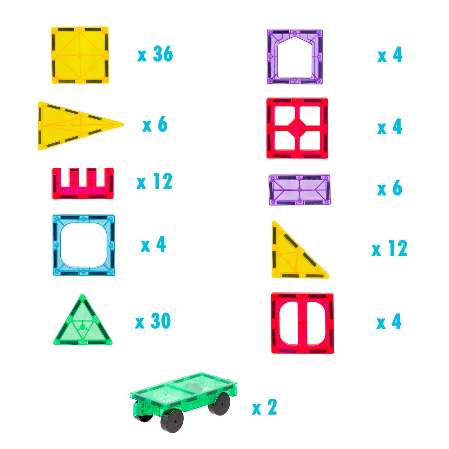 120 Pcs non-toxic STEM Educational, Durable Magnetic Tiles/Puzzle with Storage Bag - Bubbie and Bear