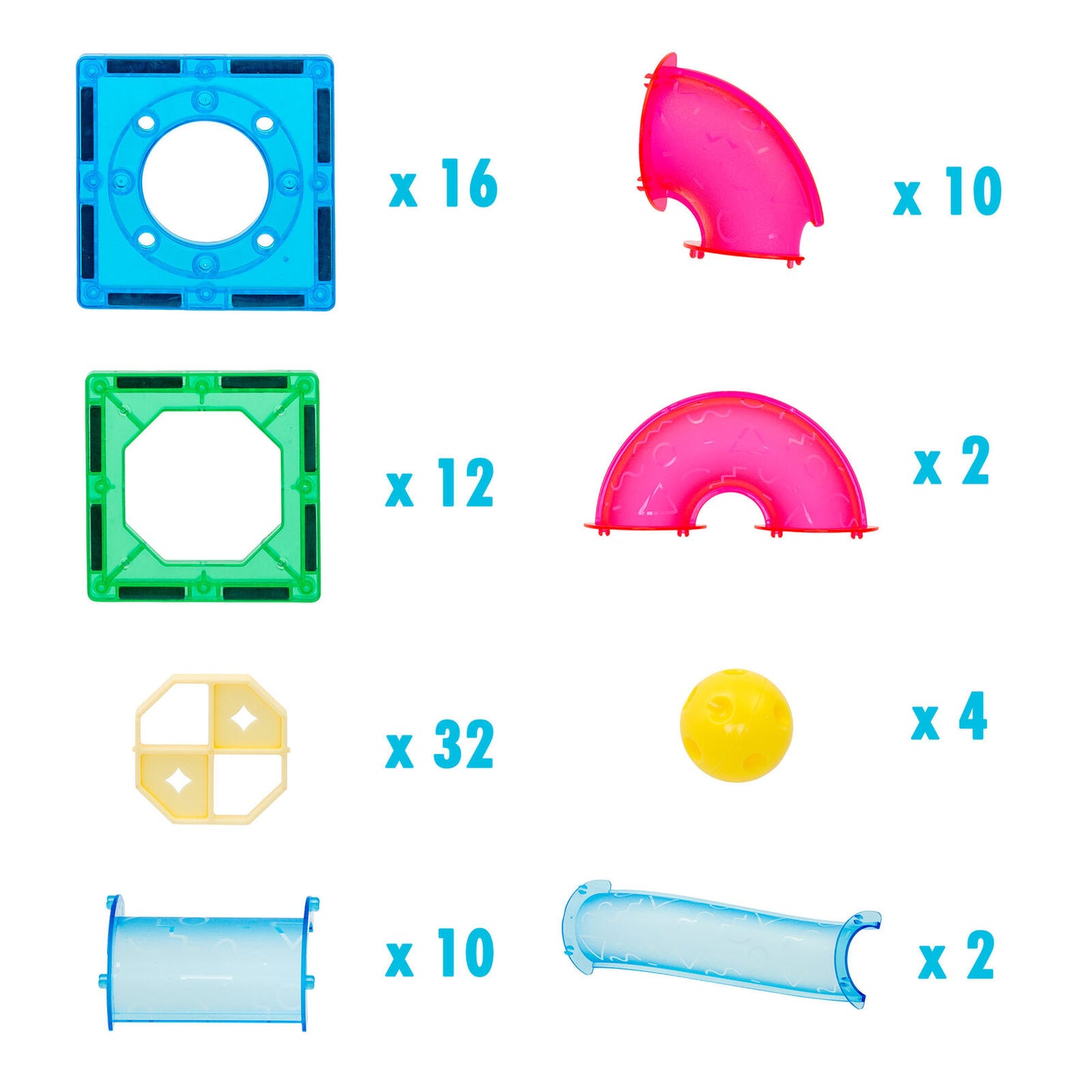 88 Pcs non-toxic STEM Educational, Durable Magnetic Tiles/Puzzle with Storage Bag - Bubbie and Bear