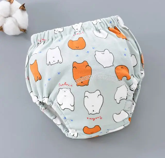 Waterproof reusable toddler training pants 6‑layer cloth nappy