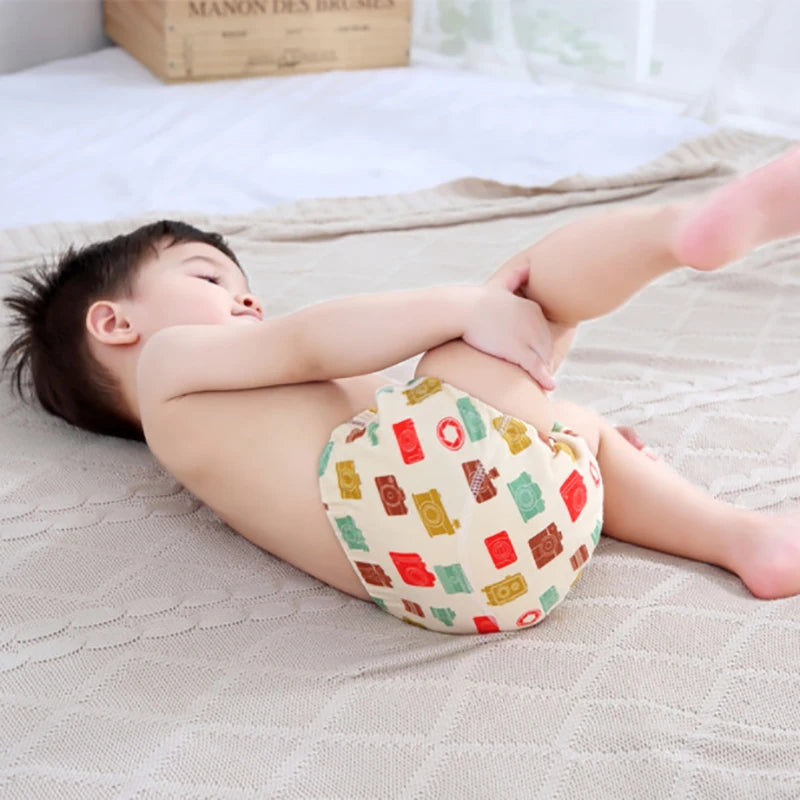 Waterproof reusable toddler training pants 6‑layer cloth nappy