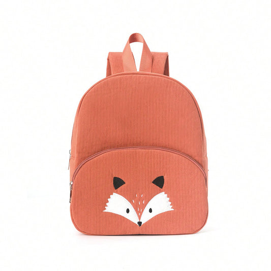 Cute Fox Backpack - Soft Corduroy Material with Adjustable Straps - Bubbie and Bear