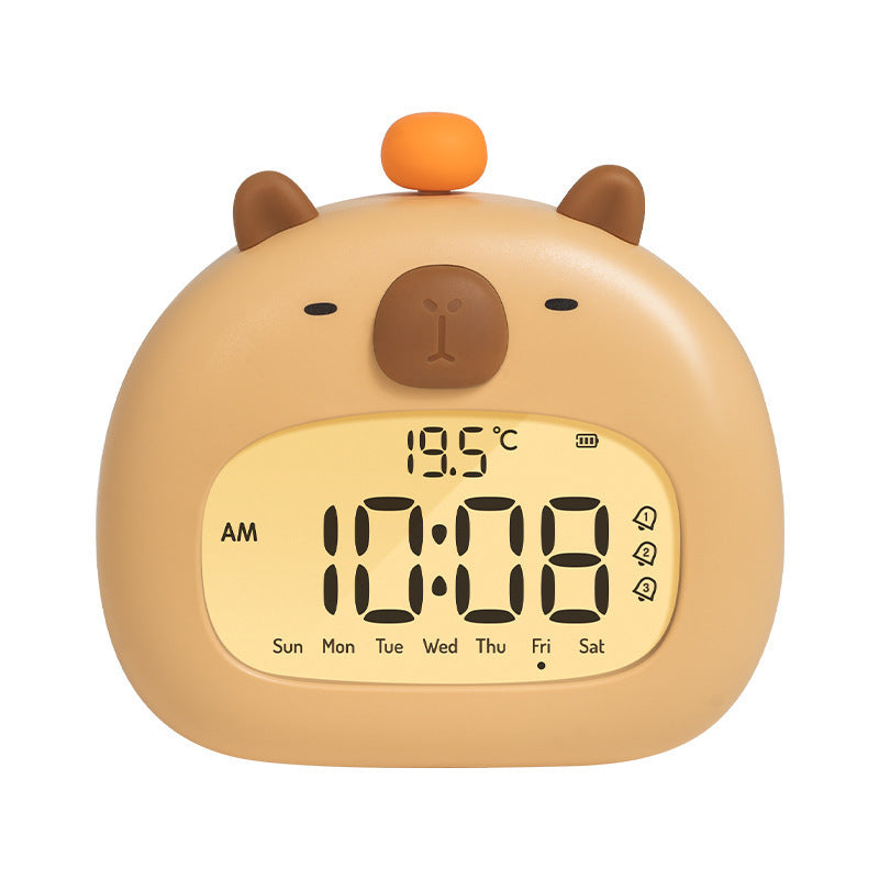 Cute Animal Digital Alarm Clock with Night Light, Temperature & Countdown Timer