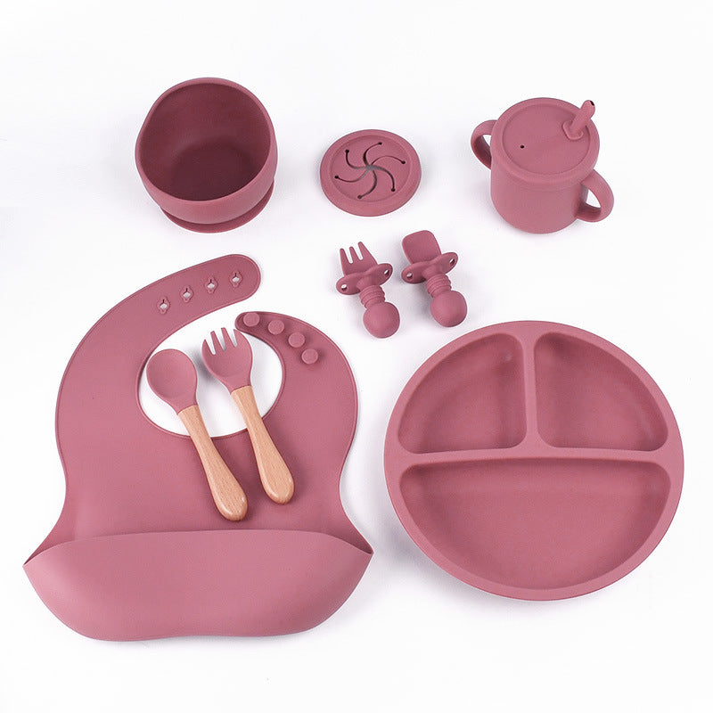 8-Piece Silicone Children's Tableware Set - BPA-Free Baby Feeding