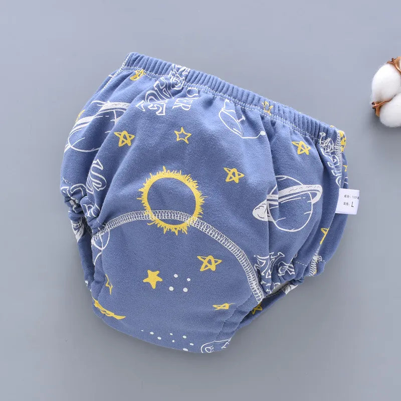 Waterproof reusable toddler training pants 6‑layer cloth nappy