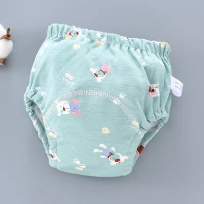 Waterproof reusable toddler training pants 6‑layer cloth nappy